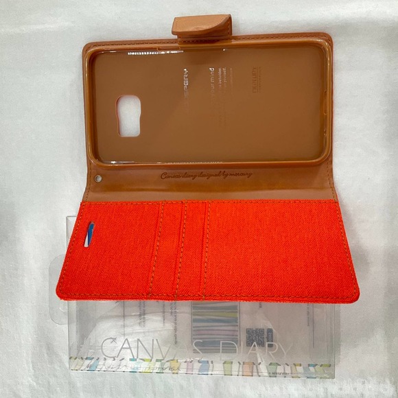 Goospery Wallet Case For Samsung Galaxy S6 edge+, Orange - Picture 2 of 8